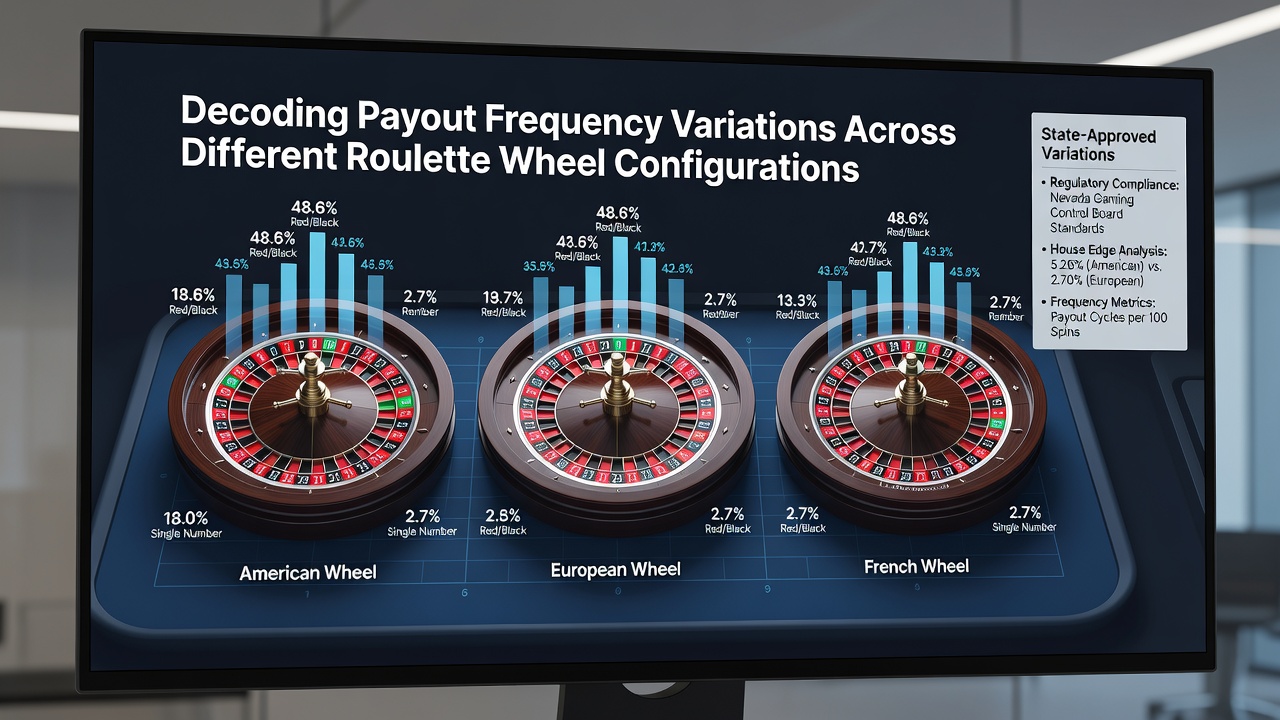 Digital roulette table interface highlighting payout calculation panels for various wheel types in a licensed casino environment