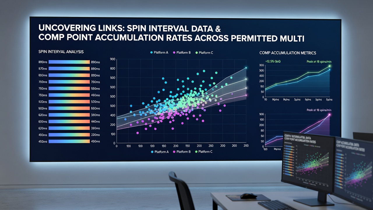 Analytics dashboard displaying comp point rates tied to spin frequency data in digital gaming networks